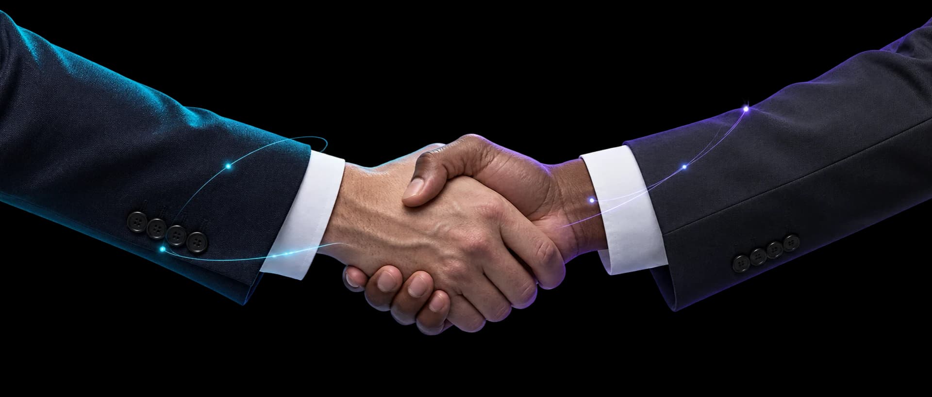 Two business professionals shaking hands