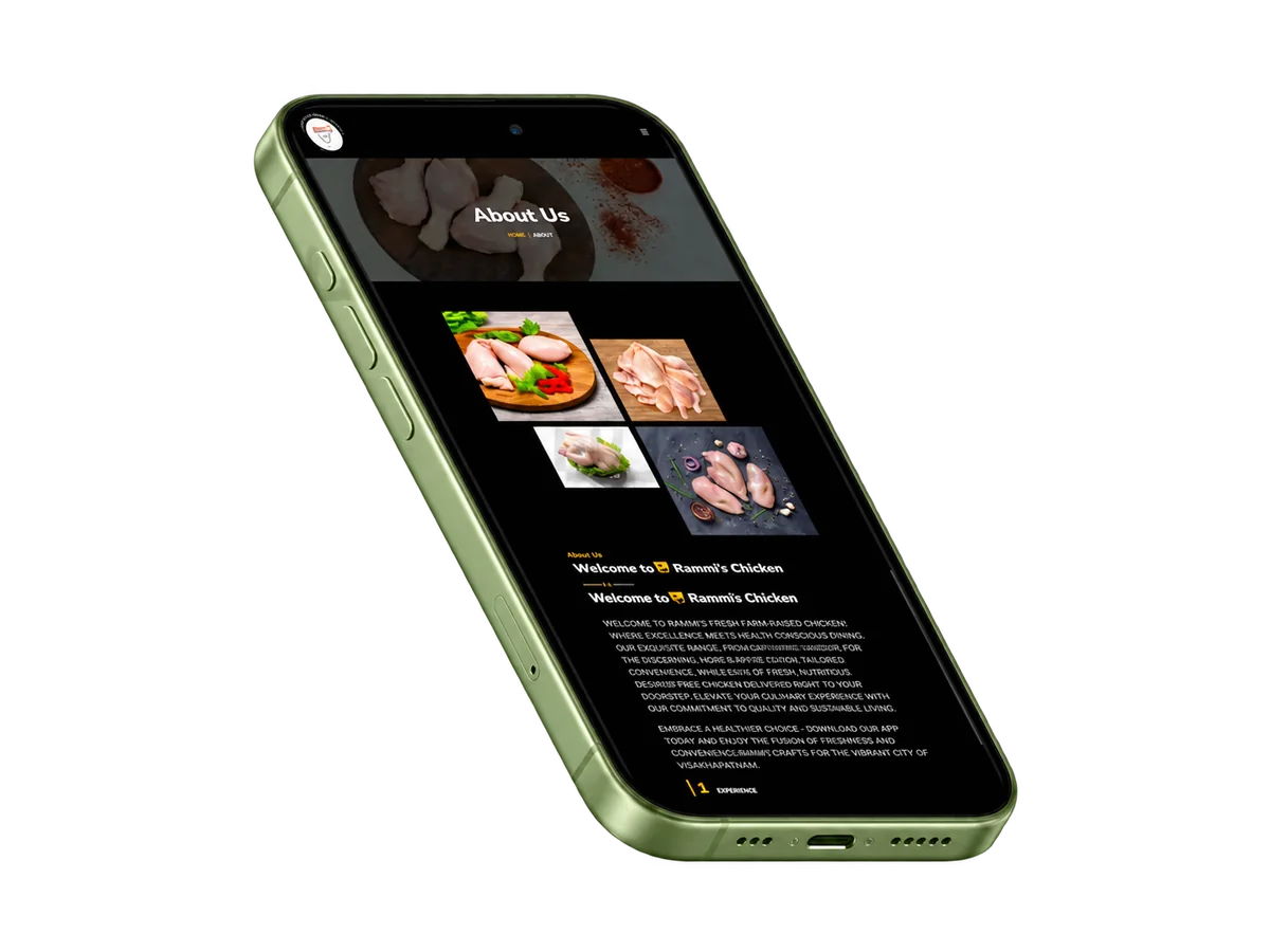 Rammi's Chicken experience displayed on a smartphone